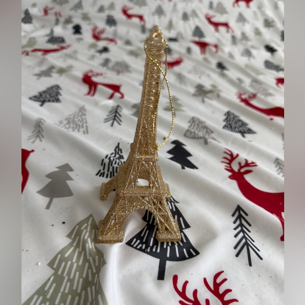 Gold Eiffel Tower Ornament